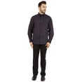 thumbnail image 2 of Bestman Chemise Imprimée pour Hommes à Manches Longues avec Poignets Chemise en Coton Flammé Tenue de Bureau, 2 of 7