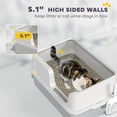 thumbnail image 4 of PawHut Stainless Steel Cat Litter Box, Large Enclosed Litter Box with Scoop, 4 of 10