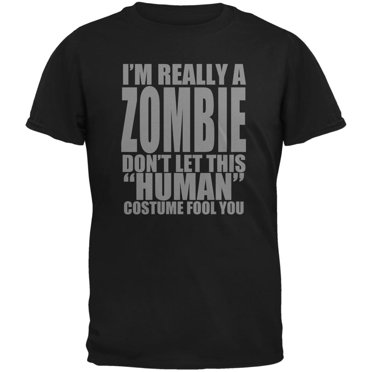 Halloween Human Zombie Costume Black Adult T-Shirt