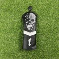 thumbnail image 1 of Star & Skull Patchwork Golf Headcover - Edgy Style Driver & Fairway Wood Cover, Faux Leather Protector 3, 1 of 4