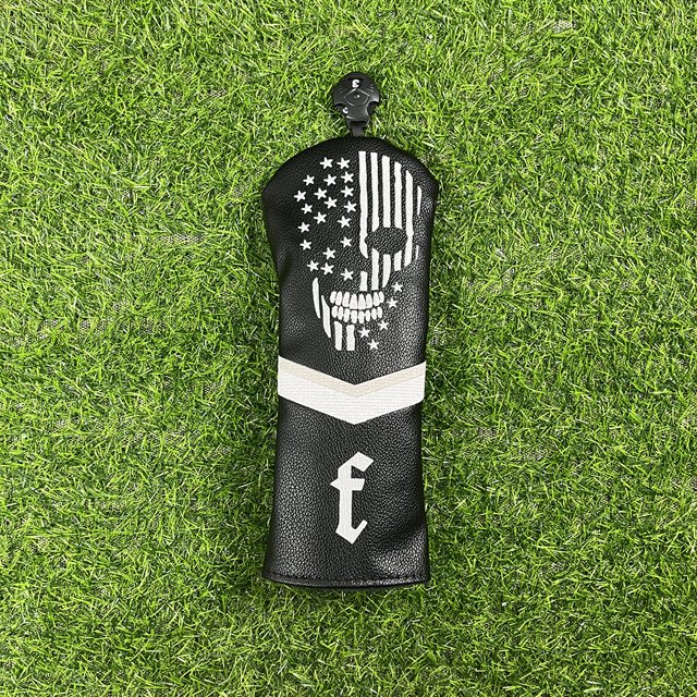 Star & Skull Patchwork Golf Headcover - Edgy Style Driver & Fairway Wood Cover, Faux Leather Protector 3