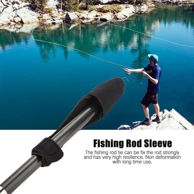 WALFRONT Housse Extensible en Néoprène pour Canne à Pêche Protecteur de Gant + Ensemble de Sangle de Canne, Protecteur de Canne à Pêche, Housse de Canne à Pêche