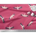 thumbnail image 2 of Soimoi Pink polyester Crepe Fabric Flying Stork Bird Decor Fabric Printed Yard 52 Inch Wide, 2 of 5