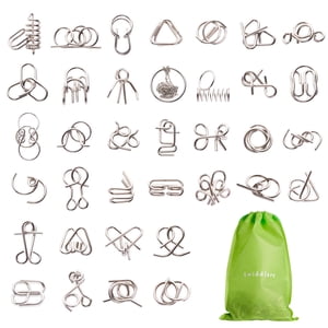THE TWIDDLERS 36 Les casse-tête en métal pour les enfants & Adultes (4 Niveaux) - Démantèlement Mind Teaser Puzzles avec Pouch - Favorable de la fête, cadeau éducatif