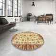 thumbnail image 3 of Ahgly Company Tapis d'Intérieur Carrés Abstraits Rouges Orientaux, 3 Pieds Carré, 3 of 6