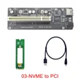 thumbnail image 4 of NVME/Mini PCIE/PCI Express X1 to 1/2Port PCI Slot PCI Riser Card Adapter Converter with USB3.0 Cable ASM1083 Chip for Desktop PC 04 NVME to Dual PCI, 4 of 6