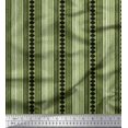 thumbnail image 1 of Soimoi Rayon Crepe Fabric Stripe & Diamond Block Print Sewing Fabric Yard 46 Inch Wide, 1 of 2