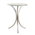 thumbnail image 1 of Coaster Home Furnishings Table d'Appoint Ronde avec Pattes Courbées, Chrome, 1 of 3