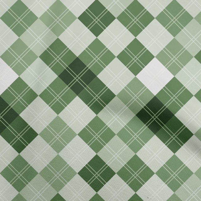 oneOone Polyester Spandex Forest Green Fabric Check Sewing Craft Projects Fabric Prints By Yard 56 Inch Wide