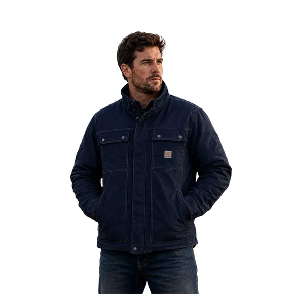 Carhartt FR Men's Navy Full Swing Quick Duck Coat L/S (S54)