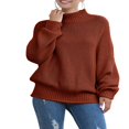 thumbnail image 4 of Automne Hiver Femmes Col Roulé Pull à Manches Longues en Vrac Gros Pull en Tricot, 4 of 7