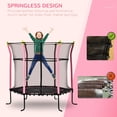 thumbnail image 4 of Soozier 63" Kids Trampoline with Enclosure Net for Indoor, Pink, 4 of 10