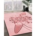 thumbnail image 3 of Ahgly Tapis Rond Lavable en Machine Intérieur Transitionnel Rose Clair, 4 Pieds Rond, 3 of 7
