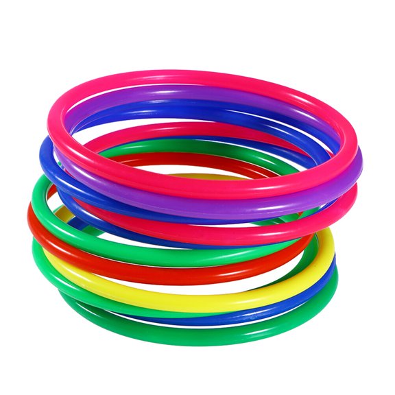 Milisten 20pcs Toss Circle Ring Kids Throwing Rings Toy Funny Hollow Circle Rings Toy for Girl Boy (Diameter 18CM Random Color)