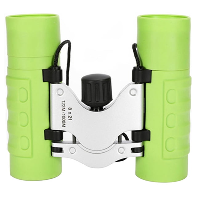 1Pc Children Binoculars Kids High-definition Binoculars Portable Binoculars with bright green barrels and a silver center frame. Designed for kids, these compact binoculars feature a central adjustment knob for easy eye distance customization and FMC multilayer coating film for high clarity. Ideal for educational and recreational use. Dimensions: 10.20X9.00X2.90cm.