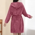 thumbnail image 5 of Women’s Hooded Fleece Bathrobe – Plush Short Robe with Waist Belt & Pockets (Cozy Lounge Essential), 5 of 5