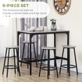 thumbnail image 4 of HOMCOM Ensemble de 5 Pcs Table de Bar et Chaises pour Salle à Manger, Gris, 4 of 10