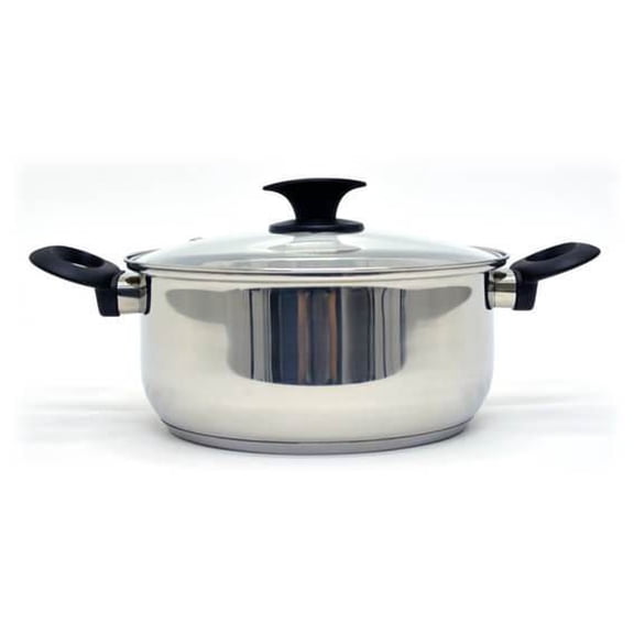 Starbasix Sauce Pan 4.98L With Lid, Non-Stick, Stainless Steel, Aluminum Encapsulated Base, Quick Heat, Dishwasher Safe, Bakelite Handle
