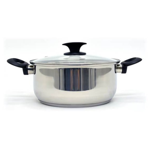 Starbasix Sauce Pan 4.98L With Lid, Non-Stick, Stainless Steel, Aluminum Encapsulated Base, Quick Heat, Dishwasher Safe, Bakelite Handle