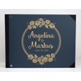 thumbnail image 2 of Darling Souvenir Blue Floral Wreath Wedding Guest Book Hardbound Guest Sign-In Book Guest Registry Guestbook-9 x 12 Inches, 2 of 4