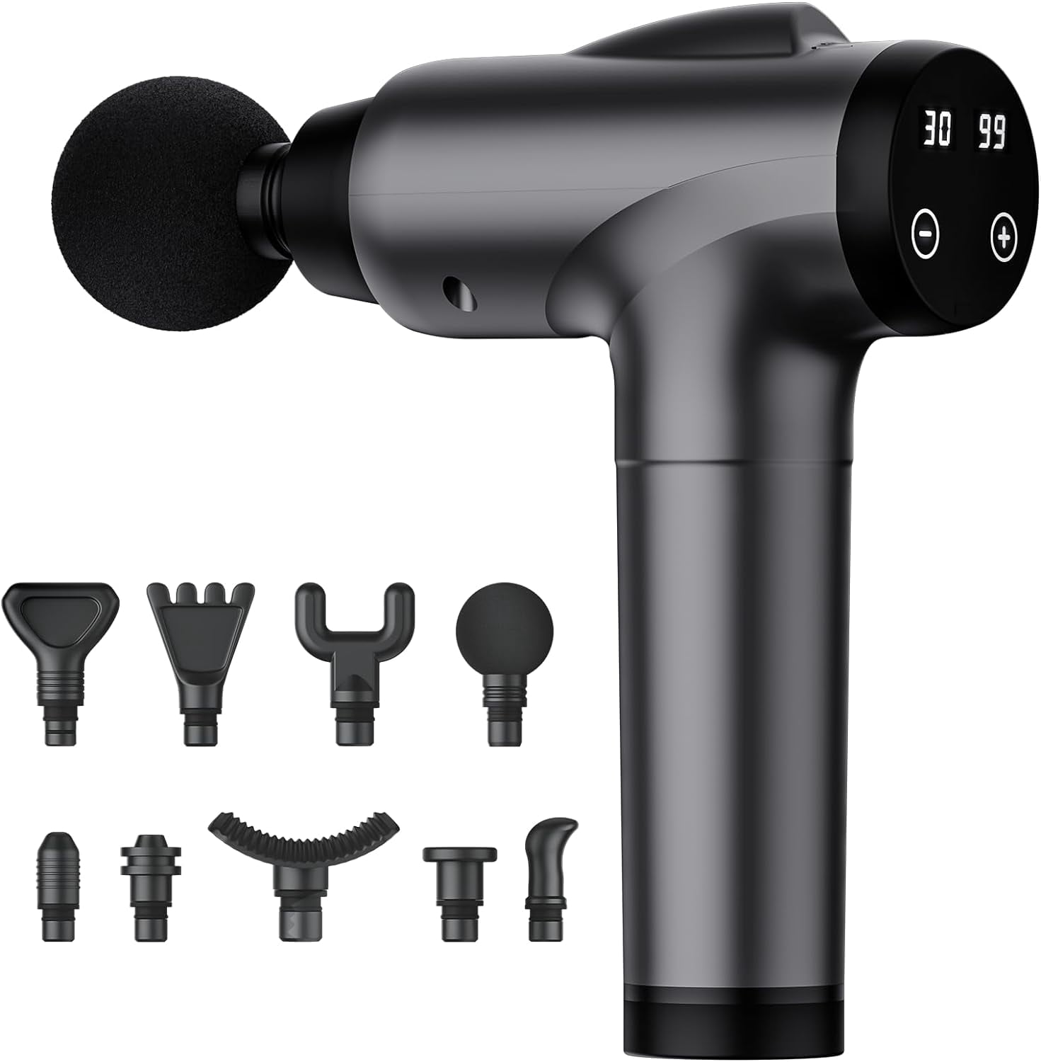 HAHDAXIA Massage Gun Deep Tissue, Handheld Electric Muscle Massager, High Intensity Percussion Massage Device for Pain Relief with 9 Attachments & 30 Speed