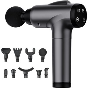 HAHDAXIA Massage Gun Tissu profond, Massage musculaire électrique portatif, Dispositif de massage haute intensité pour soulager la douleur avec 9 Pièces jointes & 30 Vitesse