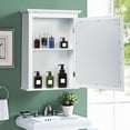 thumbnail image 1 of Gymax Wall Mounted Bathroom Mirror Cabinet with Adjustable Shelf, White, 1 of 10