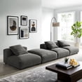 thumbnail image 1 of Modway Solace Sectionnel Modulaire 4 Pcs en Tissu Rembourré, Couleur Charbon, 1 of 11