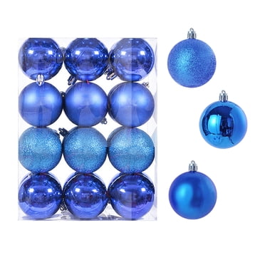 Boovnll Boules de Noël 24 Pcs, Boules de Noël en Plastique Incassables à Plaque Électrolytique pour Arbre de Noël des Fêtes, Mariage, Fournitures de Déco de Fête, Décorations de Noël (2,4 Pouces)