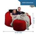 thumbnail image 3 of Ultimate Sack 6000 6-Foot Bean Bag Chair with Footstool Set, Grey Suede Cover, 3 of 6