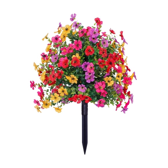 DPTALR Artificial Flowers With Ground Spikes Garden Stake Faux Shrubs Garden Accessories 22in For Outdoor Outside Garden Porch Patio Wedding Party Decoration