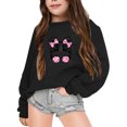 thumbnail image 1 of YOUSNH Chandails pour Enfants Filles Automne et Hiver Imprimé Lettre Col Rond Manches Longues Chandail Filles Chandails à Capuchon Noir 9-10 Ans, 1 of 6