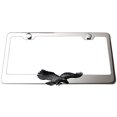 thumbnail image 2 of LFPartS Flying Eagle 3D Black Emblem Polished Stainless Steel License Plate Frame, 2 of 4