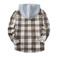 thumbnail image 4 of Ceisia Chemise à Capuche à Manches Longues pour Homme, Décontractée, à Carreaux Patchwork, Boutonnée, Cadeau, 4 of 9
