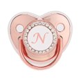 thumbnail image 1 of XZNGL Baby Pacifier 26 Letter Name Initials Clip Silicone Baby Pacifier Golden Shiny Newborn Pacifier, 1 of 3