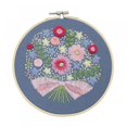 thumbnail image 1 of European-style Flowers DIY Embroidery Ribbon Set Beginners With Embroidery Shed Sewing Kit Cross-stitch Crafts Hand-stitched Decoration, 1 of 8