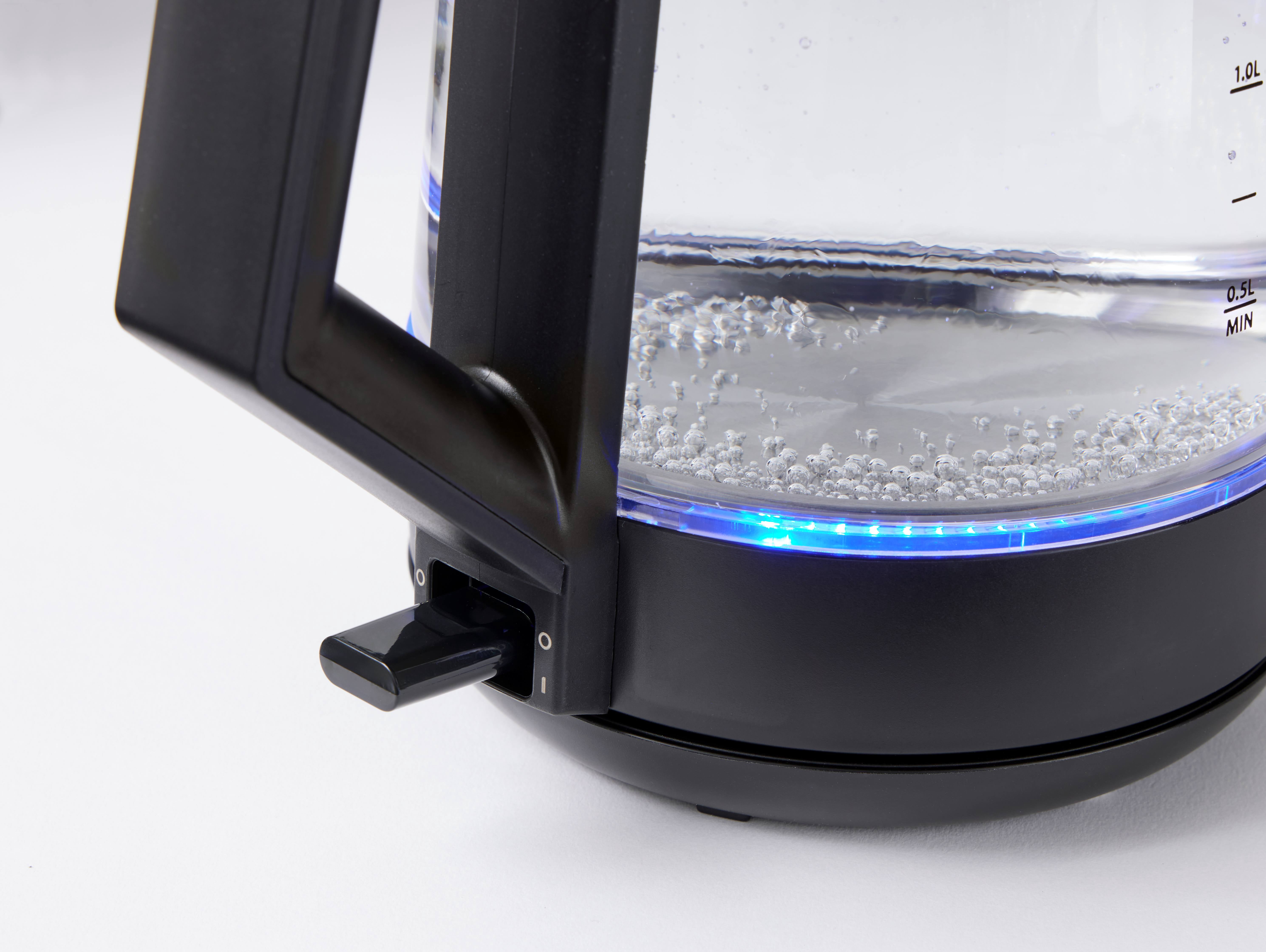 Bouilloire électrique Mainstays 1500 W, 1,7 L, corps en verre, arrêt automatique