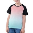 thumbnail image 1 of Plebaso T-Shirts de Mode pour Enfants Unisexe T-Shirts à Dégradé Col Rond Garçons Filles T-Shirts d'Été Hauts, 1 of 7