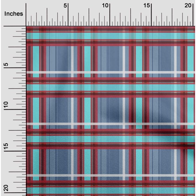 oneOone Silk Tabby Fabric Madras Check Print Fabric BTY 42 Inch Wide