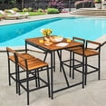 thumbnail image 1 of Gymax 5PCS Patio Bar Table Set PE Rattan High-Dining Bistro Set w/ Acacia Wood Top, 1 of 10