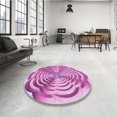 thumbnail image 4 of Ahgly Tapis d'Intérieur Lavable en Machine Carré Transitionnel Fleur Rose, 8 Pieds Carré, 4 of 7