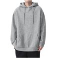 thumbnail image 5 of Yuyuzo 2PC Mens Hoodies Long Sleeve Drawstring Tunic Sweatshirt Loose Fitted Fall Pullover Tops, 5 of 5