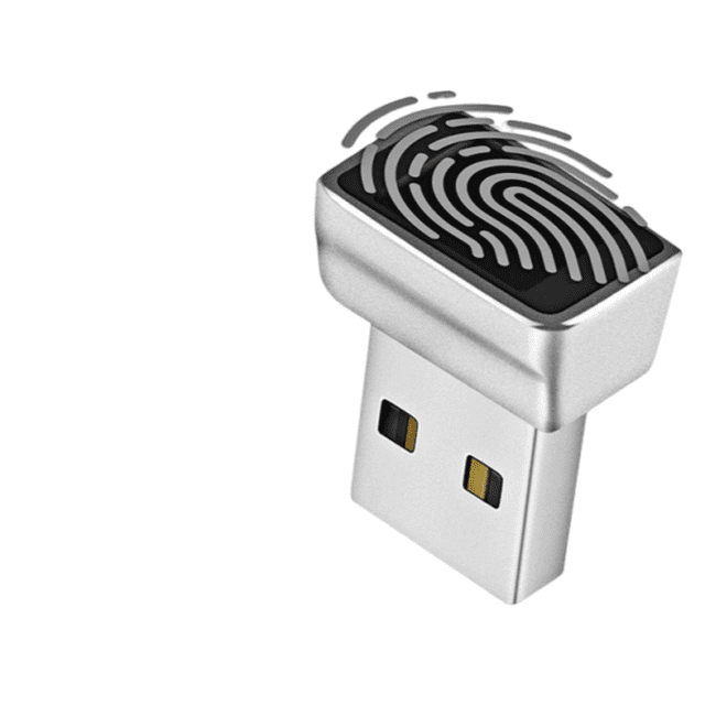 Lecteur d'Empreintes Digitales USB U7 Silver pour Windows 10/11 - Prend en Charge Windows Hello & U2F, Authentification Rapide, Détection à 360°, Reconnaissance Haute Vitesse 0,05 s, Stockage d'Empreintes Digitales 10, Connexion Sécurisée pour
