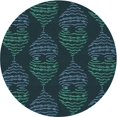 thumbnail image 1 of Ahgly Company Tapis d'Intérieur Ronds Transitionnels Lavables à la Machine Vert Sarcelle Profond, 6 Pieds Rond, 1 of 7