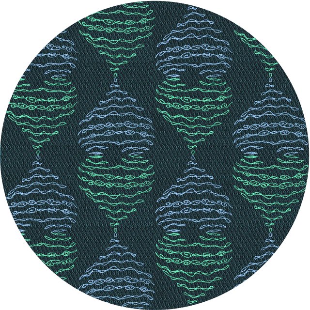 Ahgly Company Tapis d'Intérieur Ronds Transitionnels Lavables à la Machine Vert Sarcelle Profond, 6 Pieds Rond