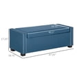 thumbnail image 3 of HOMCOM Banc de Rangement Rembourré à Dessus Rabattable Ottoman en Tissu pour Chambre, Salon, Bleu, 3 of 10