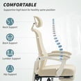 thumbnail image 4 of HOMCOM Chaise de Bureau Ergonomique, Chaise d'Ordinateur Inclinable en Maille, Beige, 4 of 10