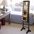 thumbnail image 3 of Giantex Armoire à Bijoux Boîte Organisateur d'Armoire avec 18 DEL, sur Pied pour Maison Chambre 16 Porte-Rouge à Lèvres 1 Miroir de Maquillage Intérieur Lumières Complètes, Grand Rangement Armoires Miroir Armoires à Bijoux (Noir), 3 of 8