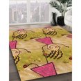 thumbnail image 3 of Ahgly Company Tapis d'Intérieur Lavable en Machine Carré Transitionnel Orange Bière, 7 Pieds Carré, 3 of 7