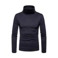 thumbnail image 1 of FOCUSNORM Chemise Tricotée Décontractée pour Homme Manches Longues Col Haut Chandail de Fête Décontracté, 1 of 5